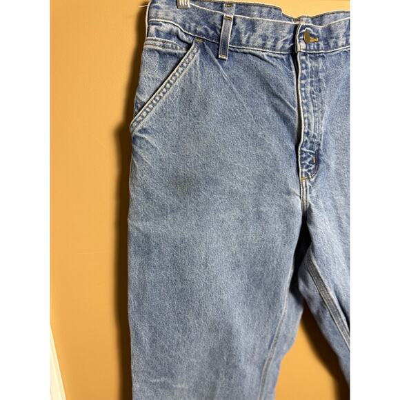 Vintage Carhartt Carpenter Jeans Denim Cargo Y2K Mens Size 36x32 - Picture 5 of 7